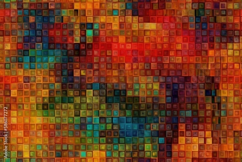 vibrant geometric abstract background made of squares and rectangles created with Generative AI technology