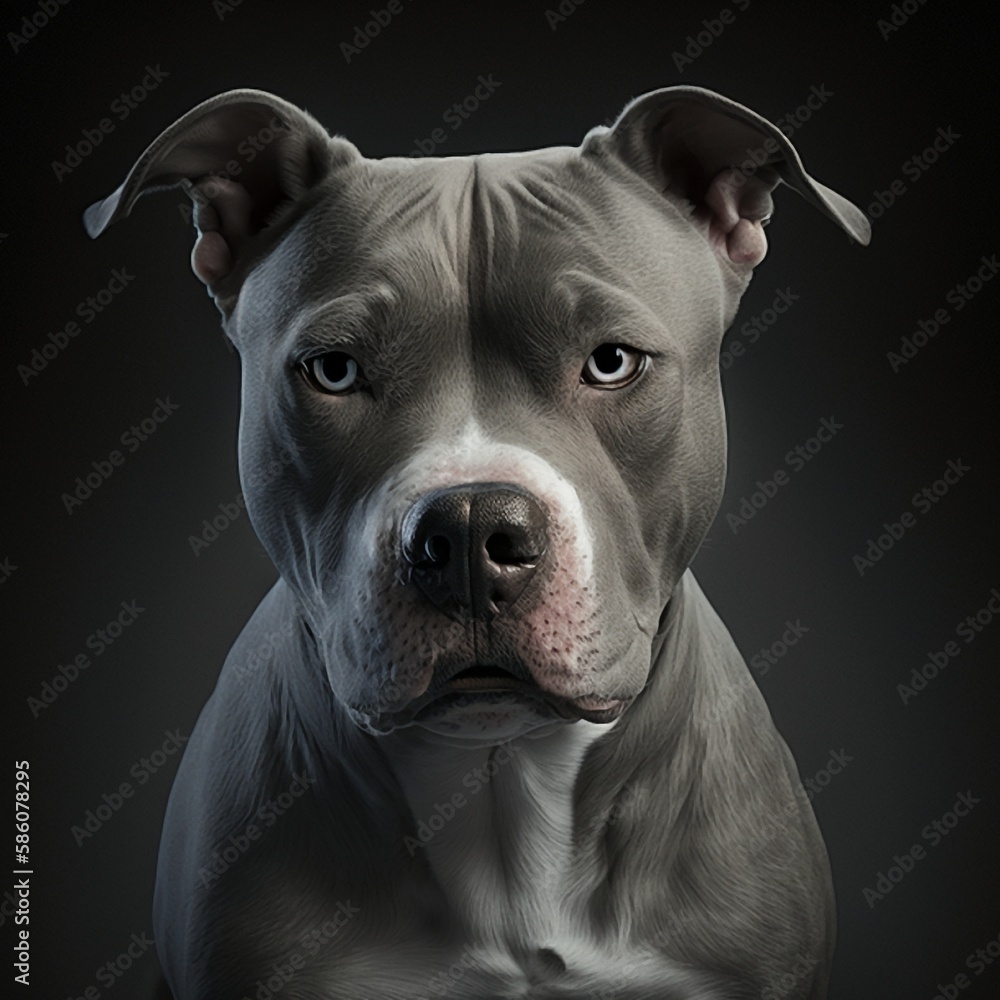 pitbull_dog_angry_gray