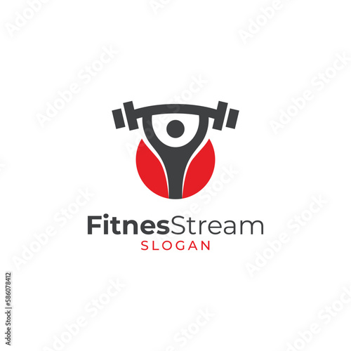 Play logo fitness videos logo for streaming or other media