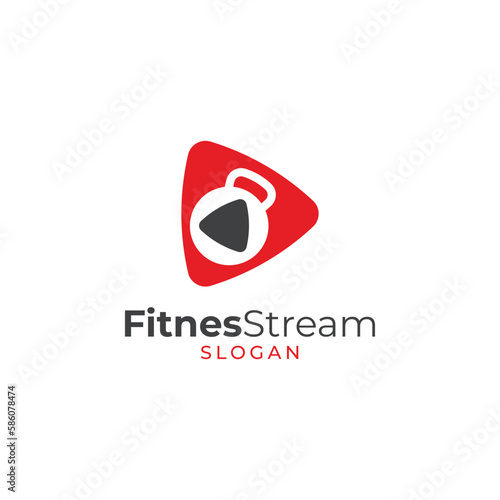Play logo fitness videos logo for streaming or other media