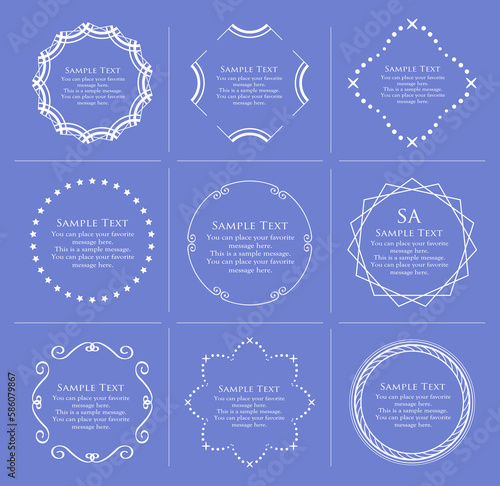 パステルブルーの美しいフレームデザイン。夏の色合い。