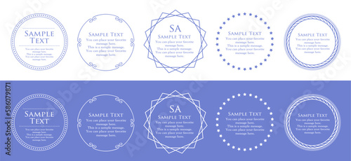 パステルブルーの美しいフレームデザイン。夏の色合い。