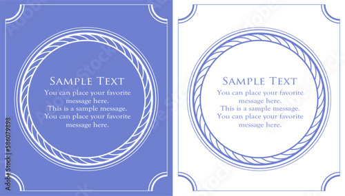 パステルブルーの美しいフレームデザイン。夏の色合い。