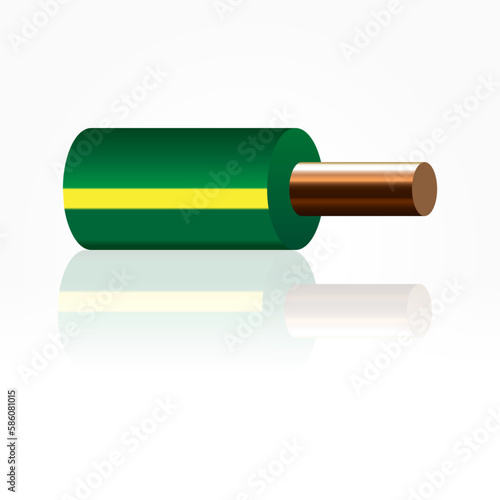 Closeup of electrical wire vector on a white background.