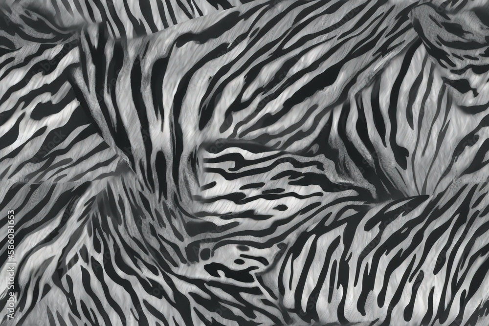 Illustration of black and white zebra stripes created with Generative AI technology Illustration of black and white zebra stripes created with Generative AI technology