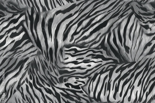 Illustration of black and white zebra stripes created with Generative AI technology