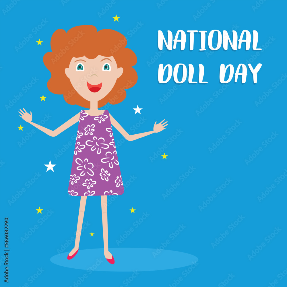 national doll day. Design suitable for greeting card poster and banner national doll day. Design suitable for greeting card poster and banner