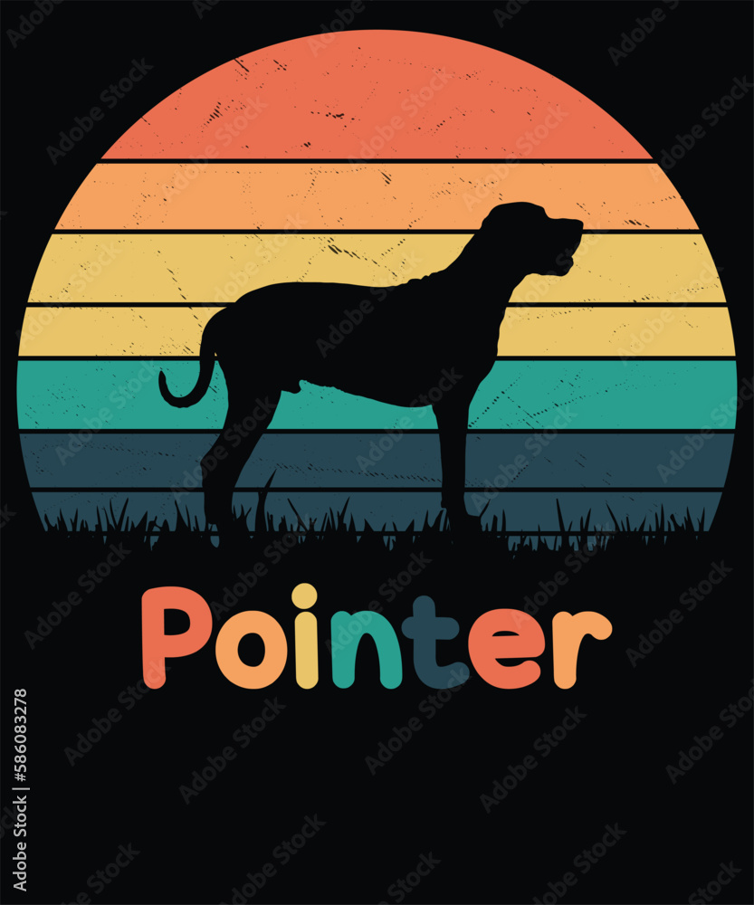 Pointer dog vintage T-shirt design.