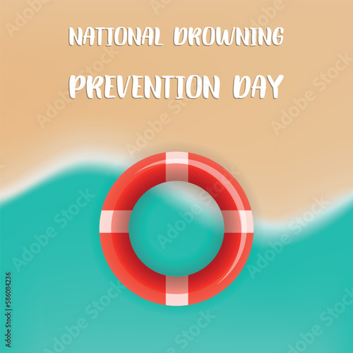  National Drowning Prevention Day . Design suitable for greeting card poster and banner