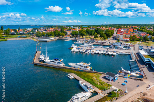 Aerial view of Borgholm in Sweden photo