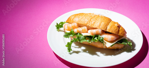 Shrimp, Cheese and Lettuce Sandwich