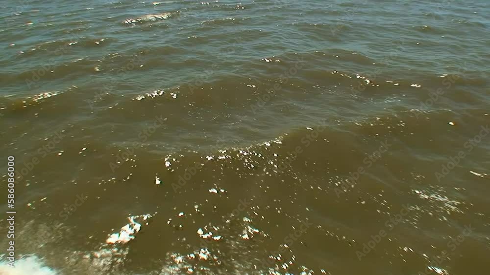 Water surface -in river estuaries and near them, sea water often has a brown tint and is completely opaque. Danube, Black Sea, Ukraine. Water surface -in river estuaries and near them, sea water often has a brown tint and is completely opaque. Danube, Black Sea, Ukraine.