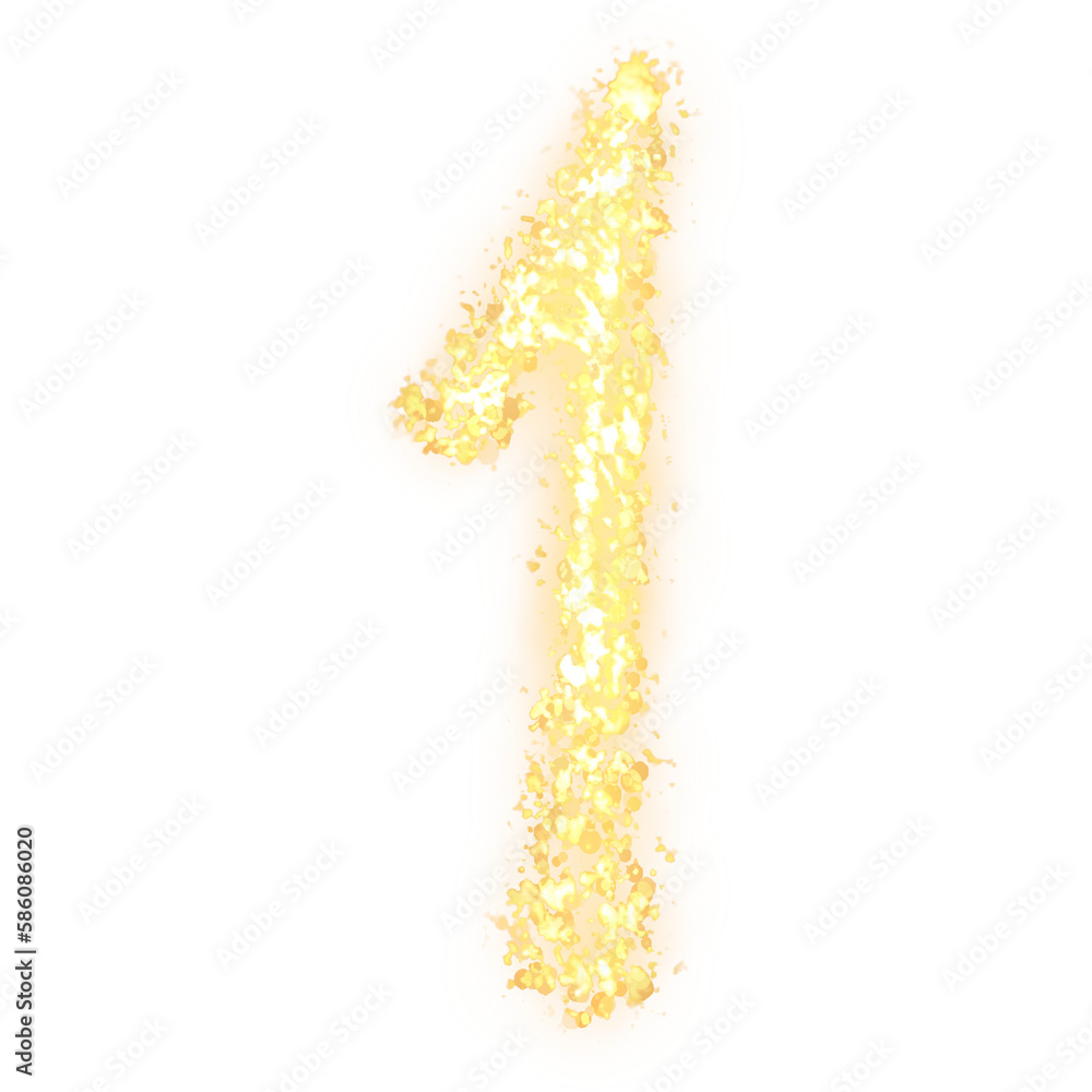 Obraz premium 1 number golden glitter