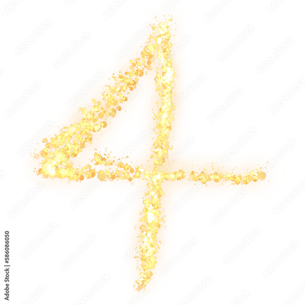 Obraz premium 4 number golden glitter