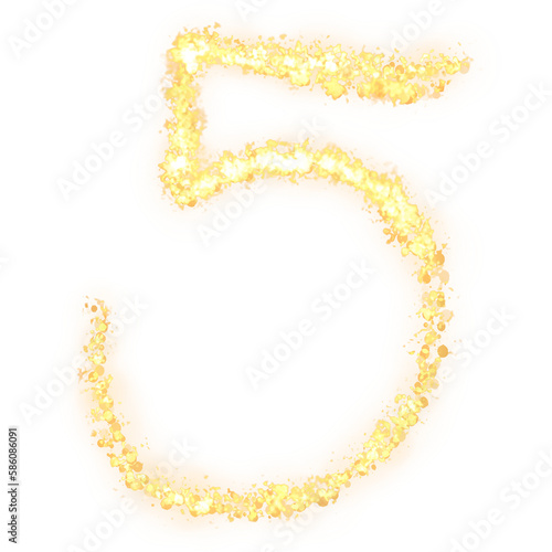 golden font letter 5