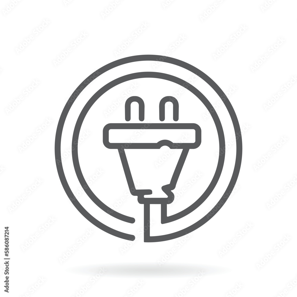 Plug Cable Vector Icon Design Template. Plug Cable Vector Icon Design Template.