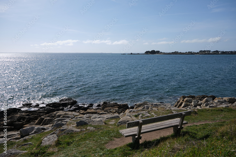 bench on the shore bench on the shore