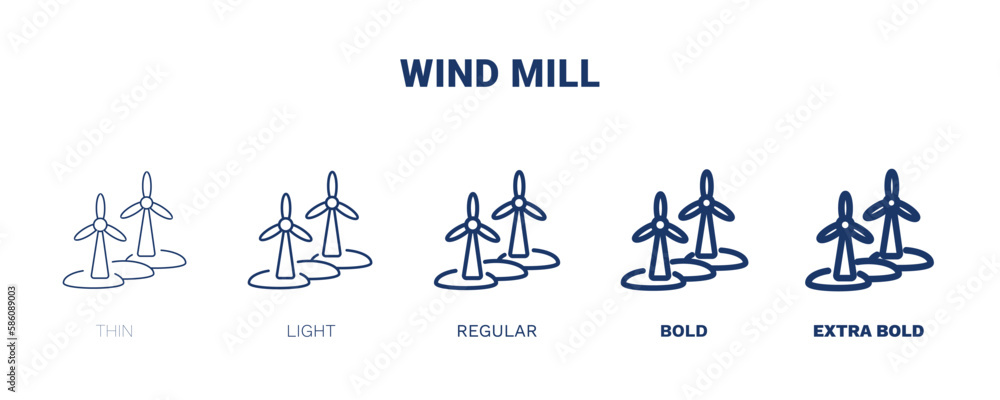 wind mill icon. Thin, light, regular, bold, black wind mill, wind icon set from ecology collection. Editable wind mill symbol can be used web and mobile wind mill icon. Thin, light, regular, bold, black wind mill, wind icon set from ecology collection. Editable wind mill symbol can be used web and mobile