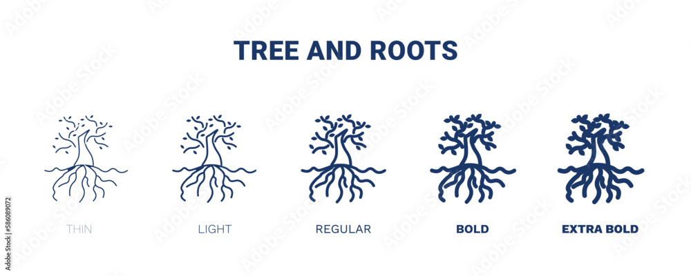 tree and roots icon. Thin, light, regular, bold, black tree and roots, tree icon set from ecology collection. Editable tree and roots symbol can be used web and mobile tree and roots icon. Thin, light, regular, bold, black tree and roots, tree icon set from ecology collection. Editable tree and roots symbol can be used web and mobile