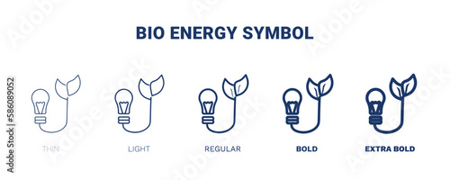 bio energy symbol icon. Thin, light, regular, bold, black bio energy symbol, plant icon set from ecology collection. Editable bio energy symbol symbol can be used web and mobile