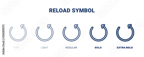 reload symbol icon. Thin, light, regular, bold, black reload symbol, reload icon set from ecology collection. Editable reload symbol symbol can be used web and mobile