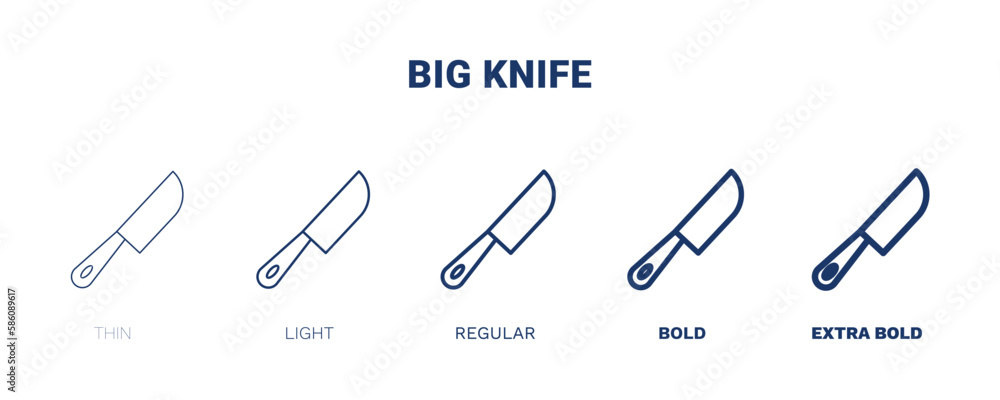 big knife icon. Thin, light, regular, bold, black big knife icon set from restaurant collection. Editable big knife symbol can be used web and mobile big knife icon. Thin, light, regular, bold, black big knife icon set from restaurant collection. Editable big knife symbol can be used web and mobile