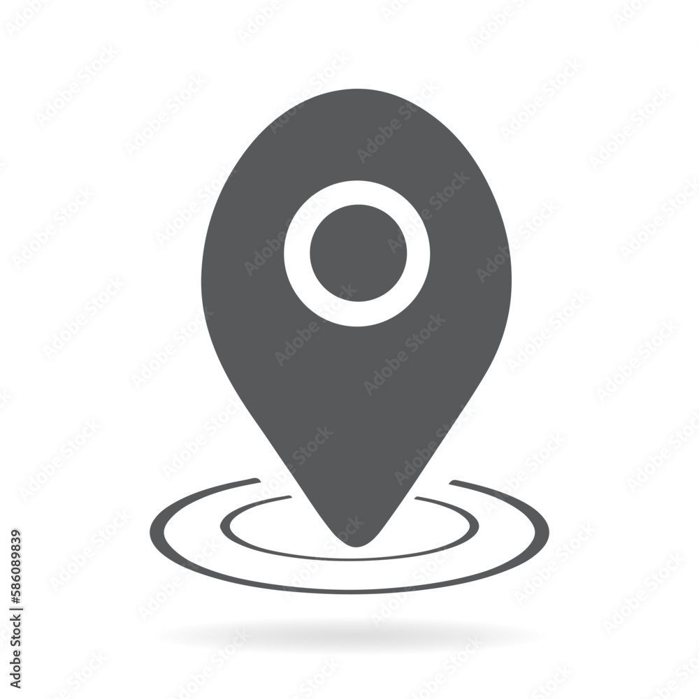 Pin icon vector. Location sign Isolated on white background. Navigation map, gps, direction, place, compass, contact, search concept. Flat style for graphic design, logo, Web, UI, mobile app, EPS10 Pin icon vector. Location sign Isolated on white background. Navigation map, gps, direction, place, compass, contact, search concept. Flat style for graphic design, logo, Web, UI, mobile app, EPS10