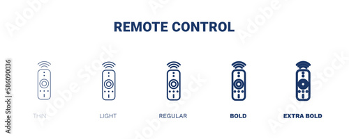 remote control icon. Thin, light, regular, bold, black remote control icon set from artificial intellegence collection. Editable remote control symbol can be used web and mobile