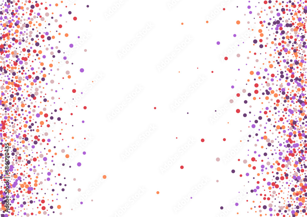 Obraz premium Colorful Round Background White Vector. Element Shrovetide Texture. Multicolored Banner. Rainbow Circle Flying. Polka Holiday Card.