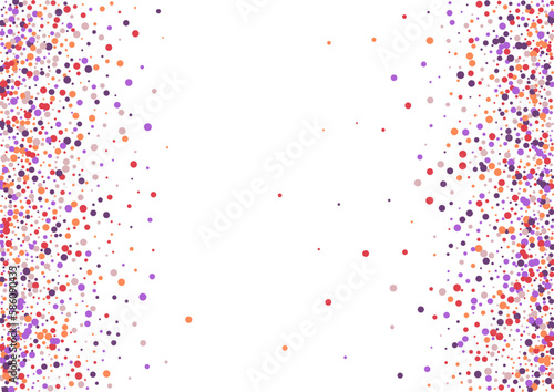 Colorful Round Background White Vector. Element Shrovetide Texture. Multicolored Banner. Rainbow Circle Flying. Polka Holiday Card.