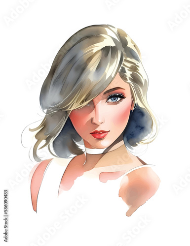 Beauty blonde 70s woman