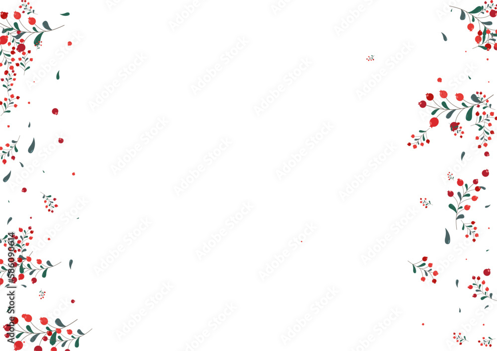 Red Rowan Background White Vector. Berries Autumn Design. Burgundy Herb Cartoon. Material Template. Foliage Nature. Red Rowan Background White Vector. Berries Autumn Design. Burgundy Herb Cartoon. Material Template. Foliage Nature.