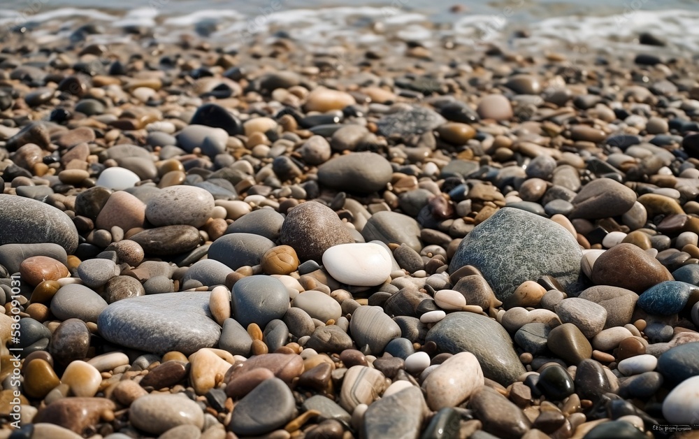 Pebbles on the beach. Generative AI technology. Pebbles on the beach. Generative AI technology.