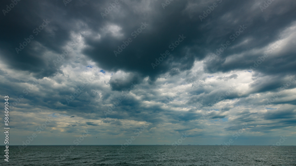 Clouds and Rain over the Black Sea in Constanta