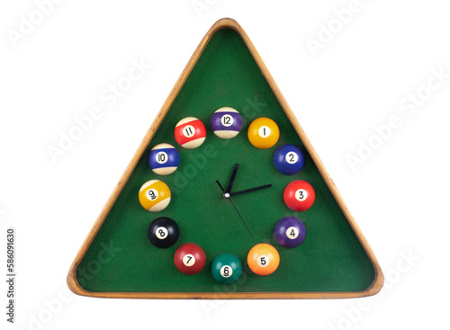 billiard clock isolated on white background