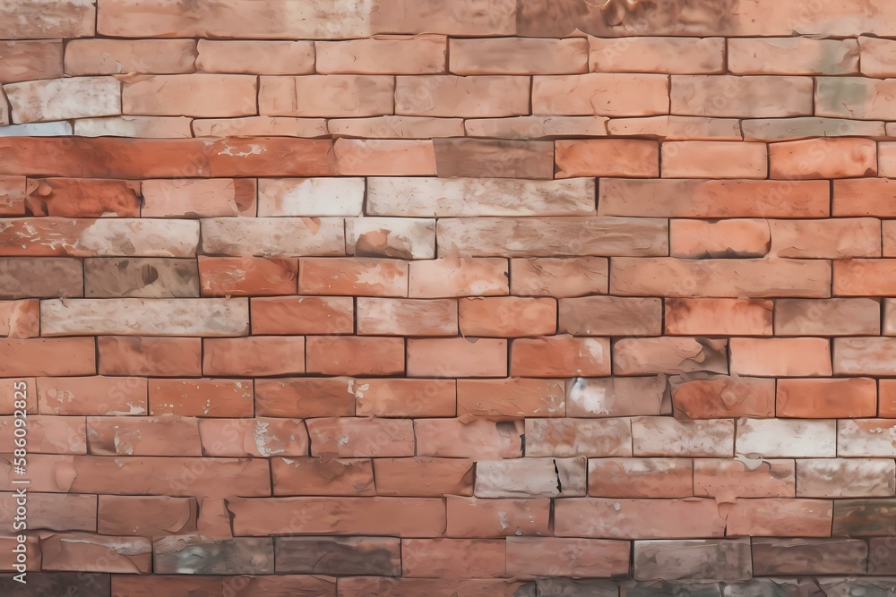 Fototapeta premium ﻿A brick wall with a brick wall - Generative AI