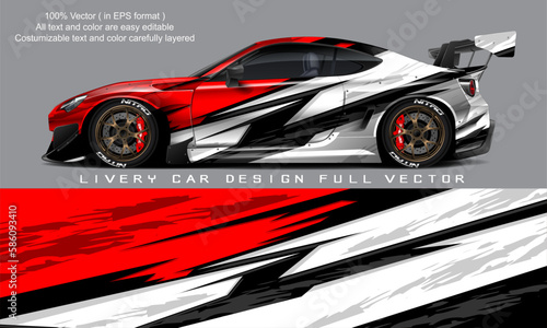 car livery graphic vector. abstract grunge background design for vehicle vinyl wrap and car branding © Xavier