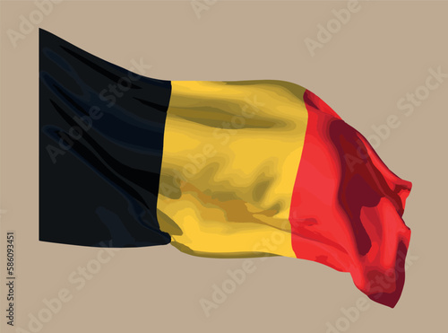 Developing flag of the Kingdom of Belgium. Vector.