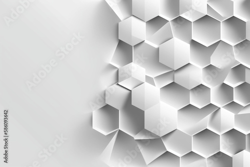 white hexagon background, Generative AI
