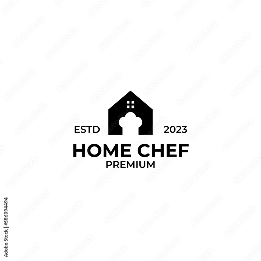 Vector chef house logo design concept illustration idea