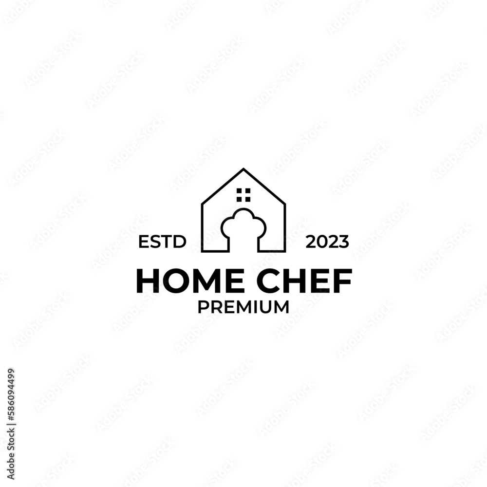 Vector chef house logo design concept illustration idea Vector chef house logo design concept illustration idea
