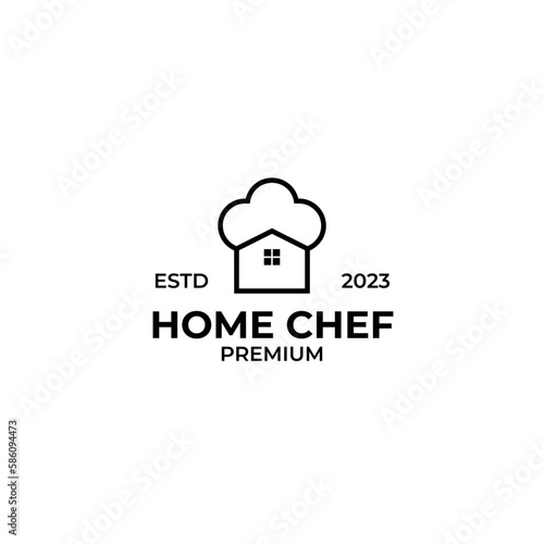 Vector chef house logo design concept illustration idea