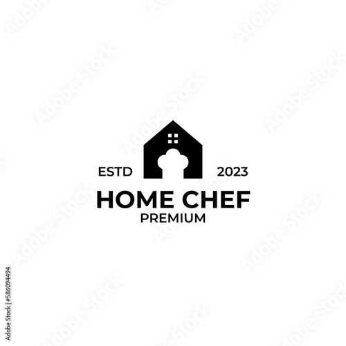 Vector chef house logo design concept illustration idea