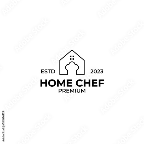 Vector chef house logo design concept illustration idea