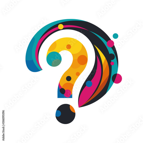 Question mark abstract. Color creative question mark. Search for creative ideas. Vector illustration flat design. Isolated on white background.