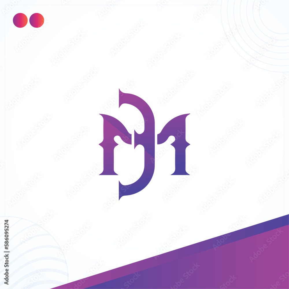 MD DM Music Band guitar band Letter Logo Template In Modern Creative Minimal Style Vector Design - obrazy, fototapety, plakaty 