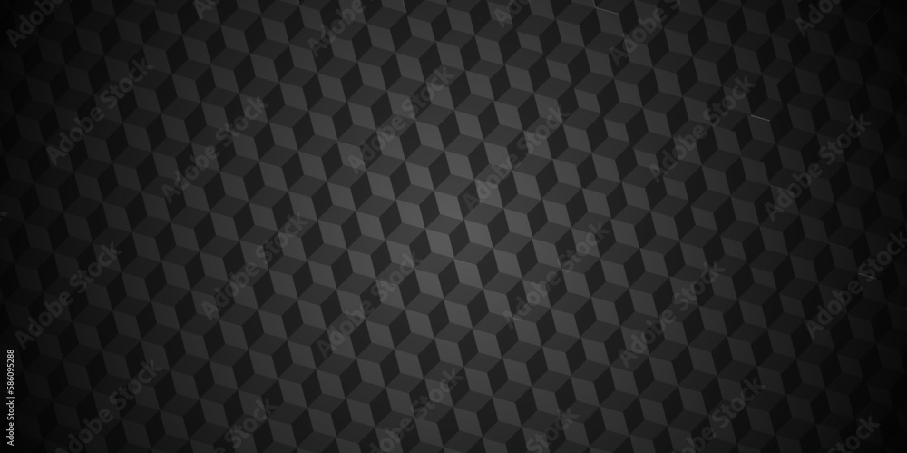 Texture of black and gray cube geometric vector pattern, repeating square shape with abstract shadow triangle. Abstract geometric cubes seamless repeating pattern background. Texture of black and gray cube geometric vector pattern, repeating square shape with abstract shadow triangle. Abstract geometric cubes seamless repeating pattern background.