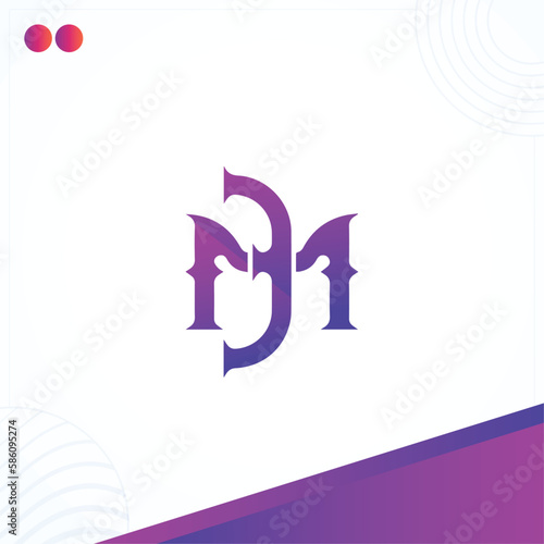 MD DM Music Band guitar band Letter Logo Template In Modern Creative Minimal Style Vector Design