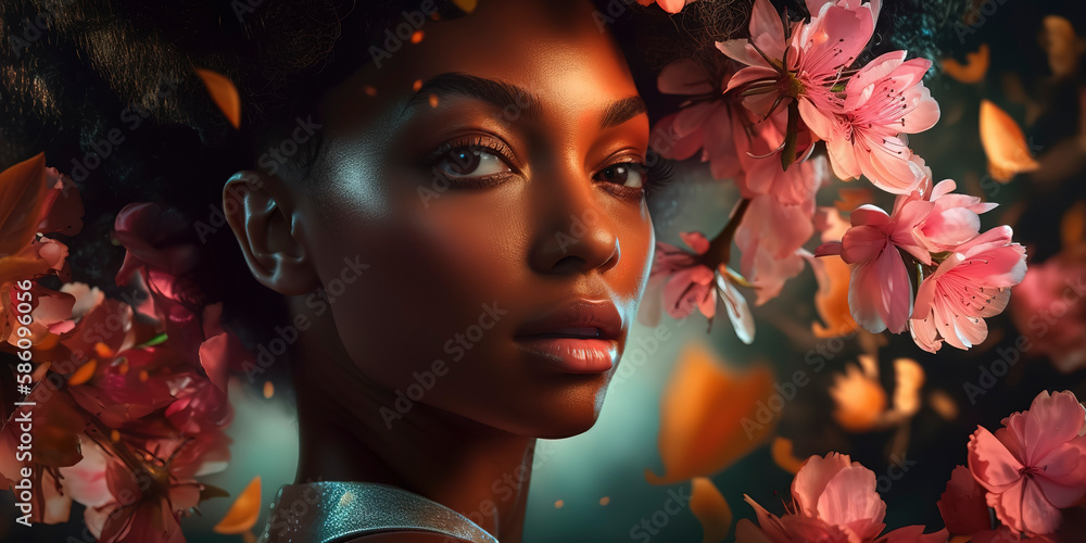 The Most Attractive Black Woman: A Stunning Editorial Portrait. Generative AI