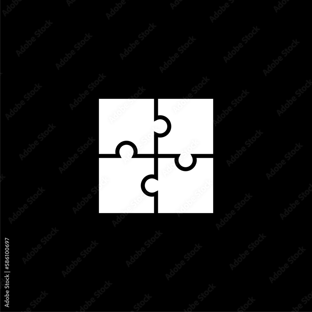 Sociology puzzles icon for web design isolated on black background Sociology puzzles icon for web design isolated on black background